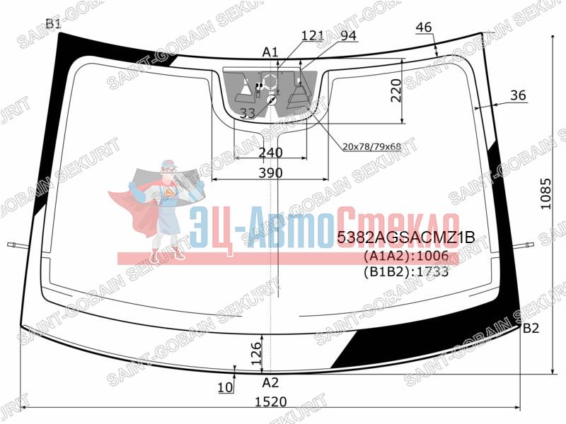 Стекло лобовое с дд + камера + антенна MERCEDES-BENZ VITO 14-